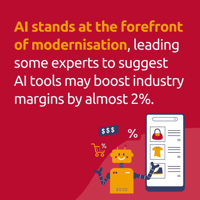 leading some experts to suggest AI tools may boost industry margins by almost 2%.