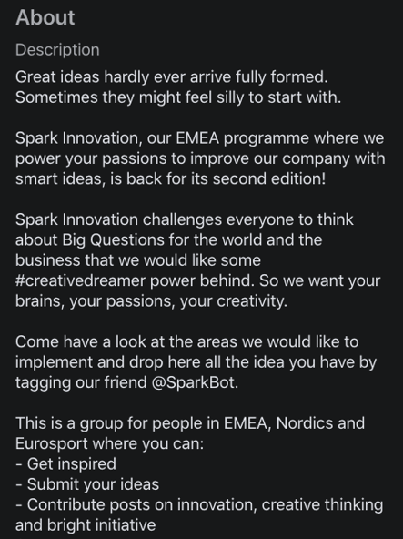 Spark group description